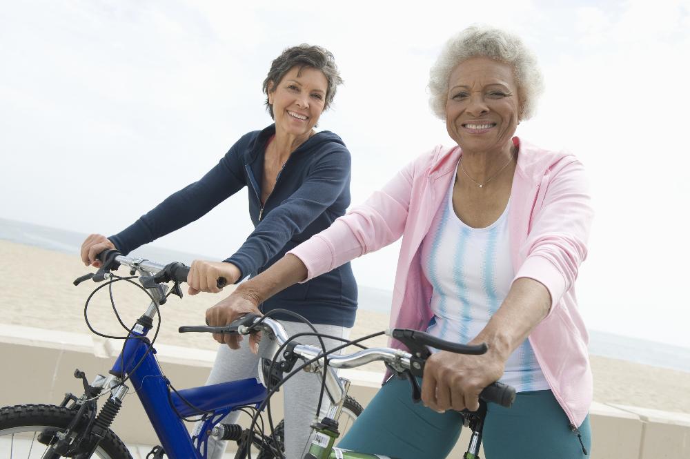 Woman riding bikes at All Person's Rotary Park in Brandon, FL