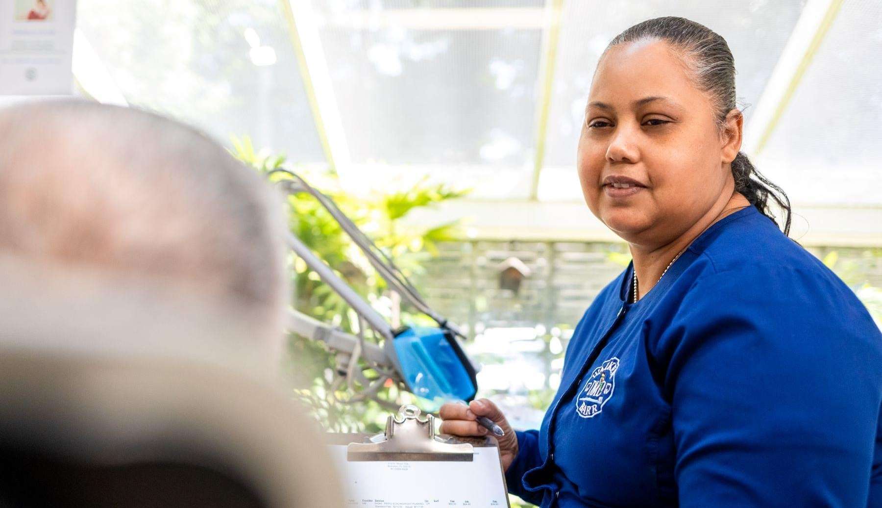 Patient getting tooth extraction in Brandon, FL
